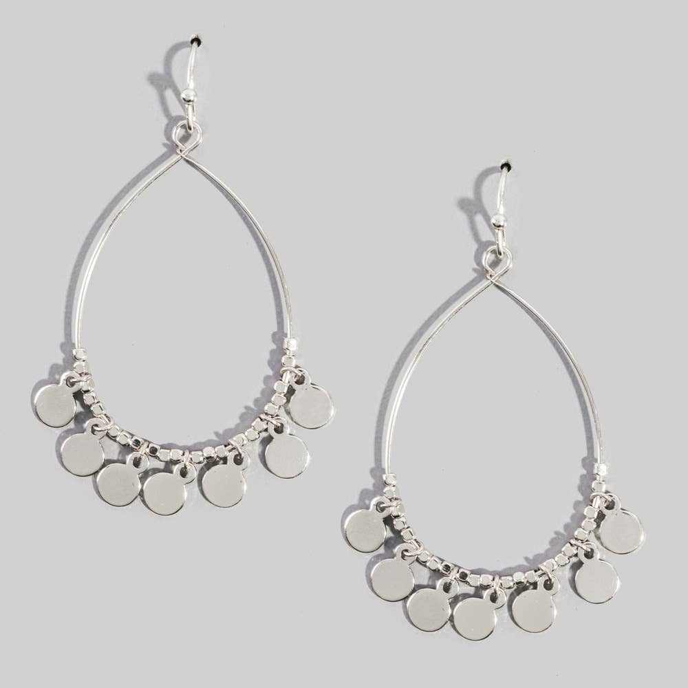 Coin Charm Drop Earrings