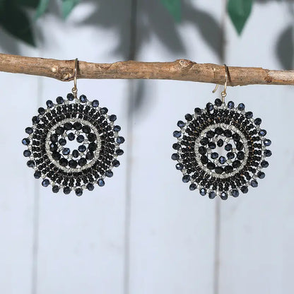 Boho Beaded Flower Burst Earrings