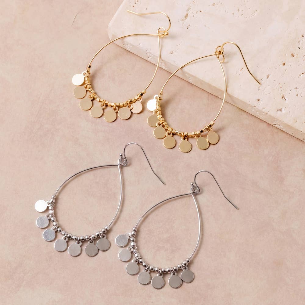 Coin Charm Drop Earrings