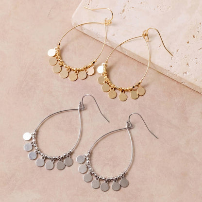 Coin Charm Drop Earrings