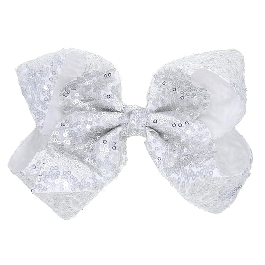 Silver Sequin Bow