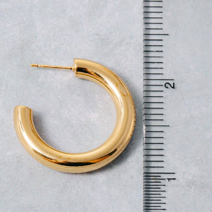 Large Chunky Tube Hoop Earrings