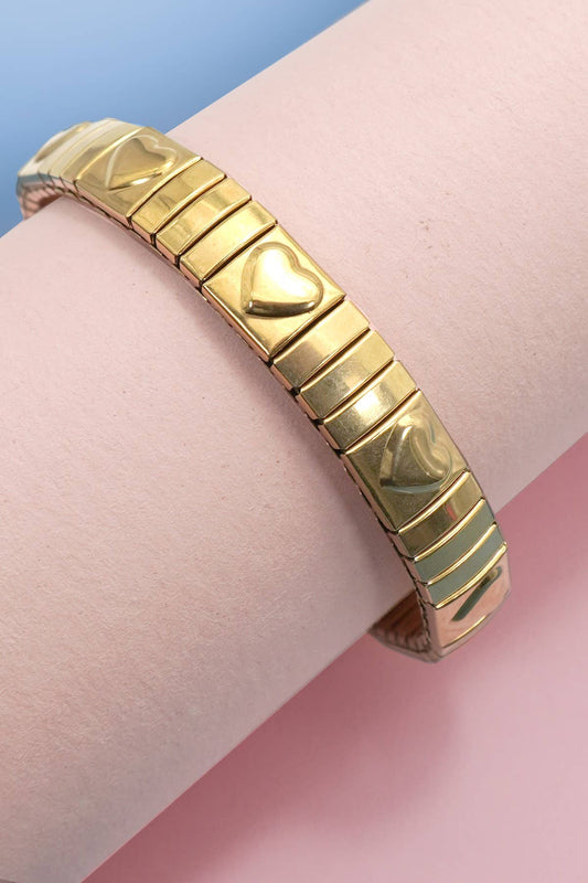 18K Stainless Steel Heart Bracelet