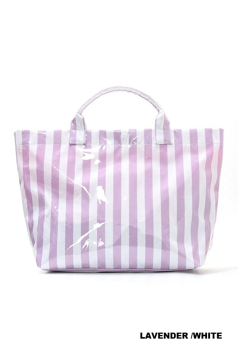 Striped PVC Tote Bags