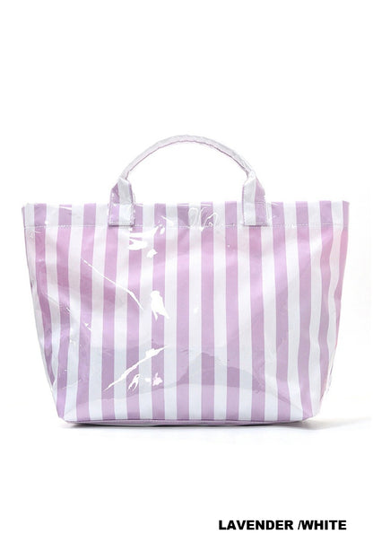 Striped PVC Tote Bags