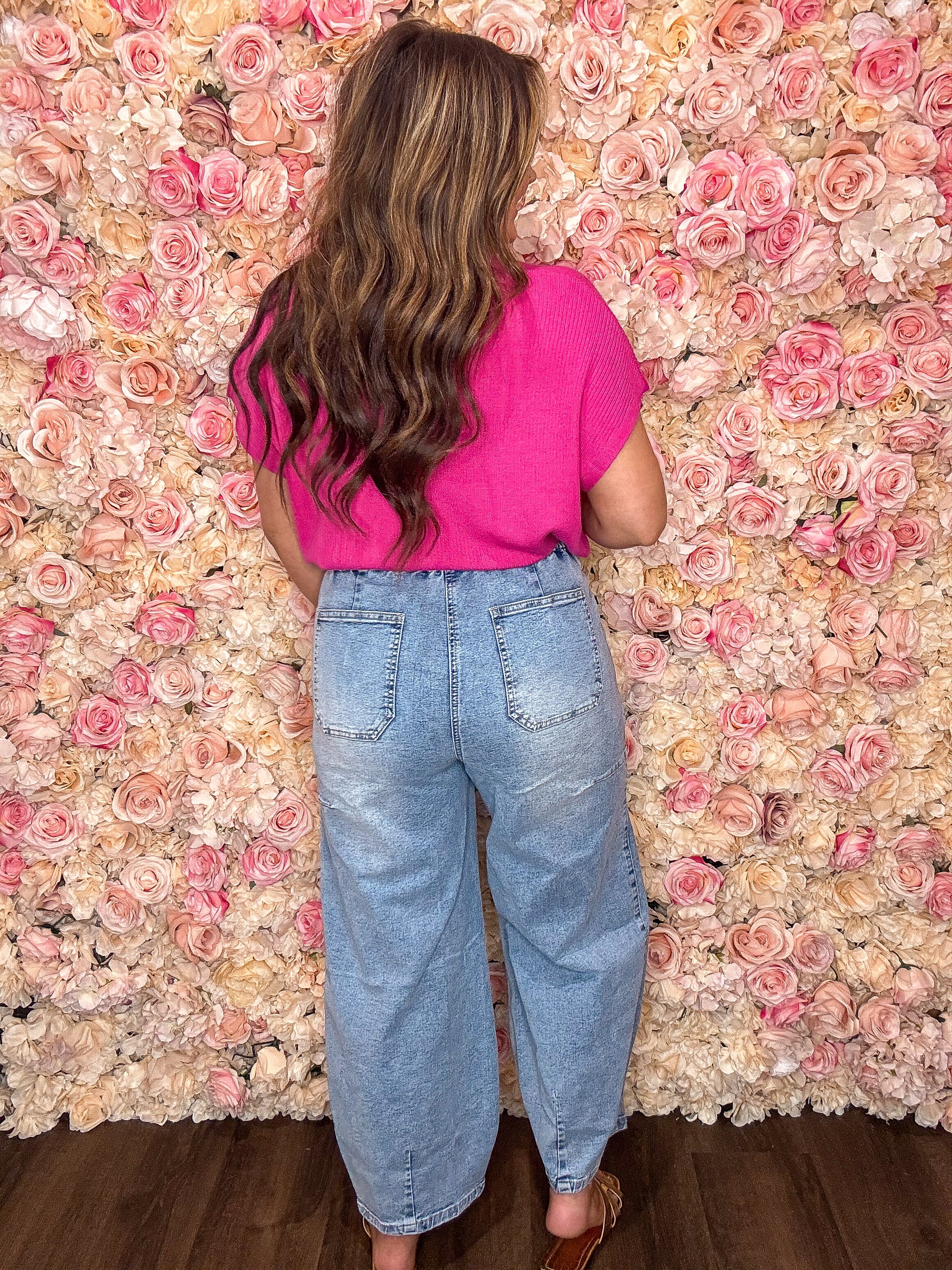 Drawstring Barrel Jeans
