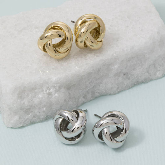 Interlocking Knot Stud Earrings