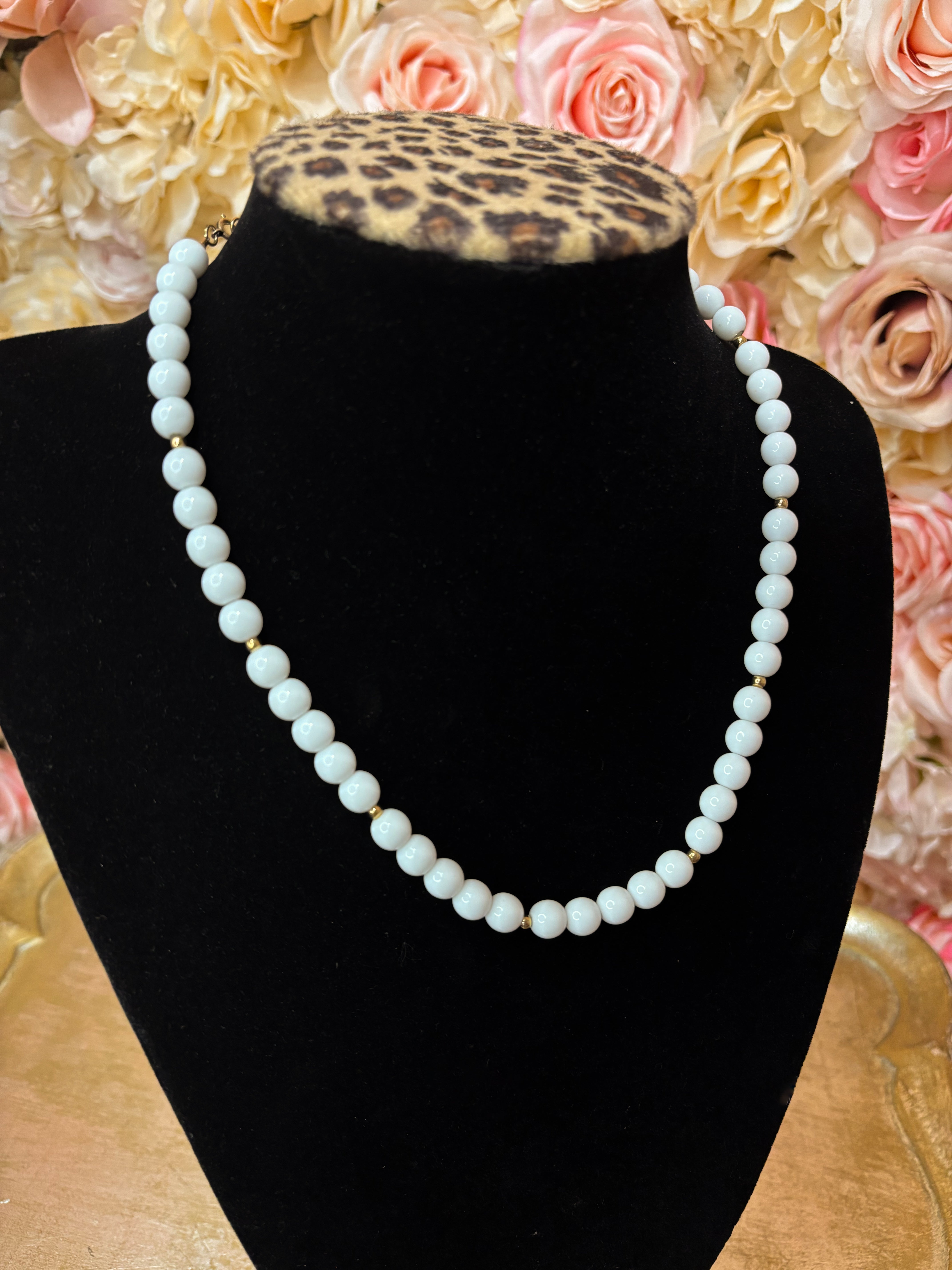 Opal and Gold Bead Necklace