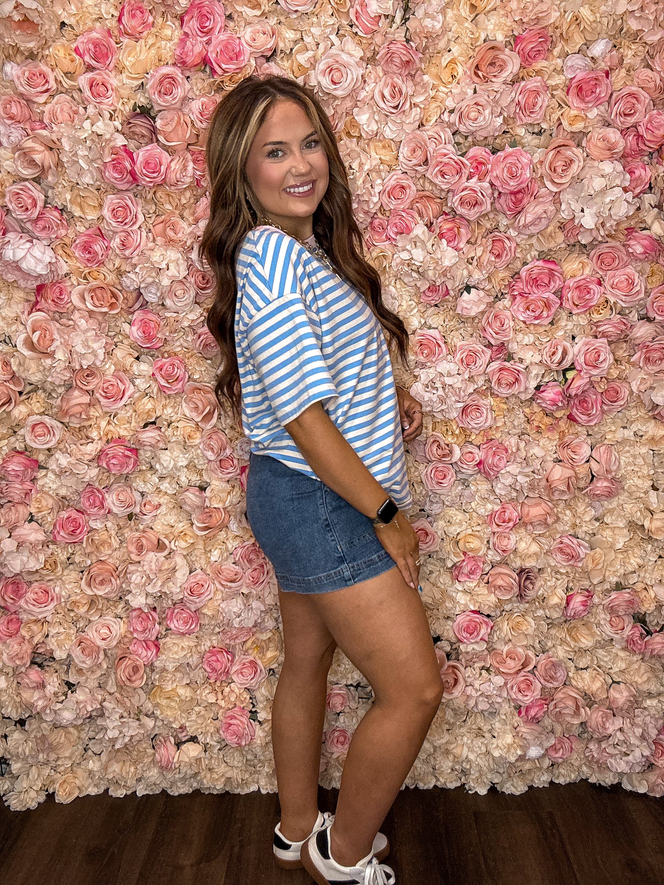 Sky Blue Striped Tee