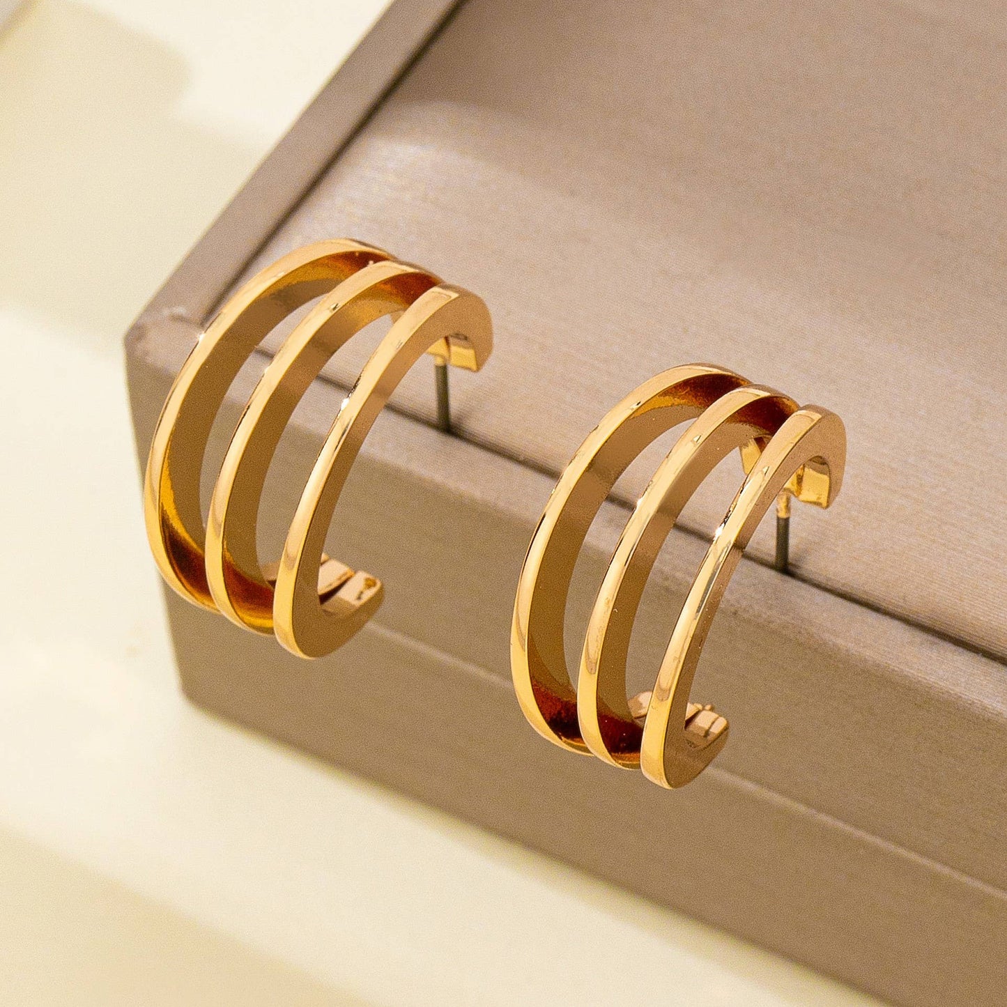 Triple-Band Hoop Earrings