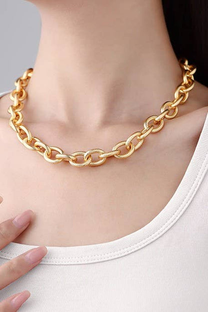 Stainless Steel Chunky Chain Necklace