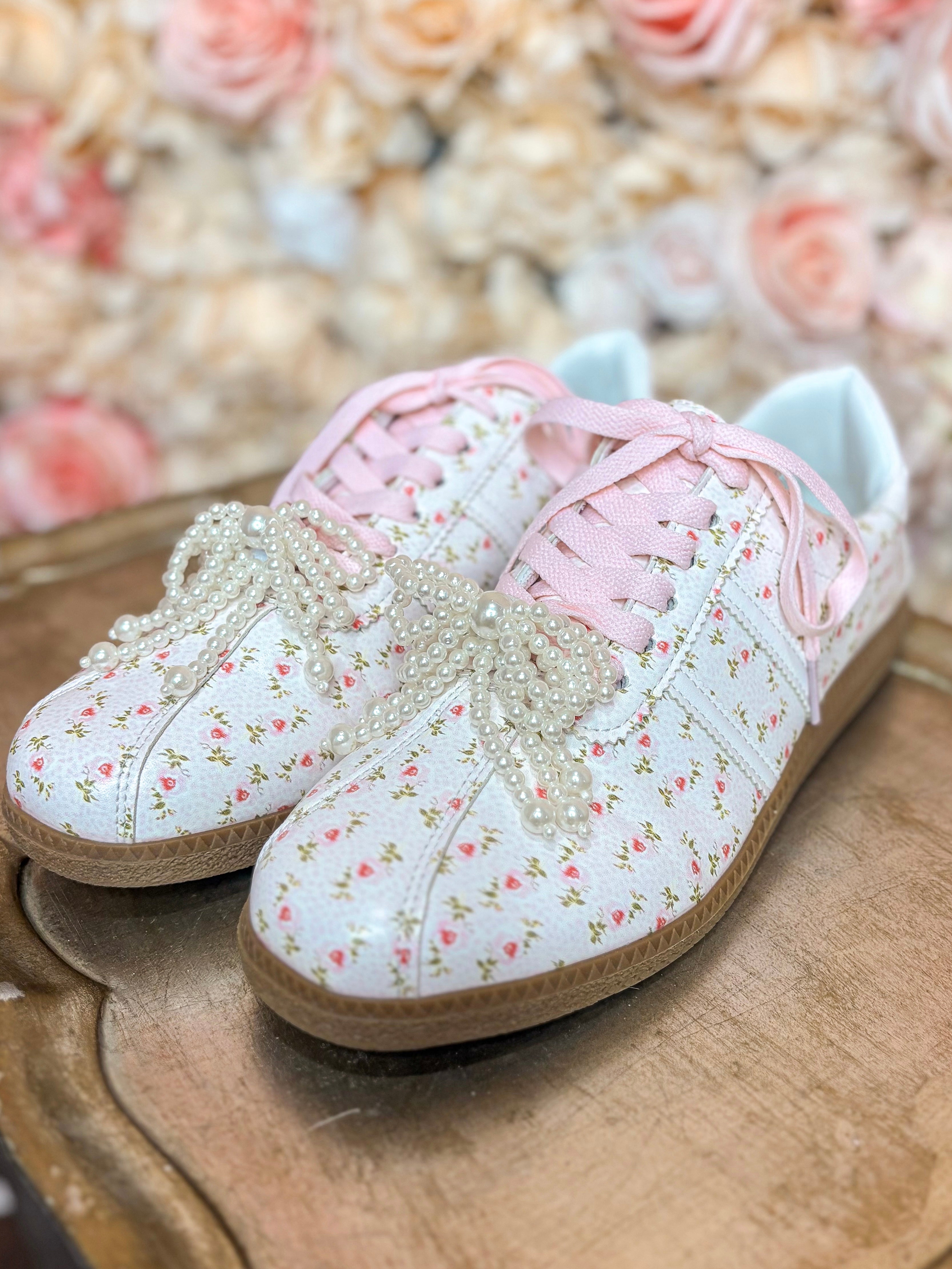Light Pink Floral Sneakers