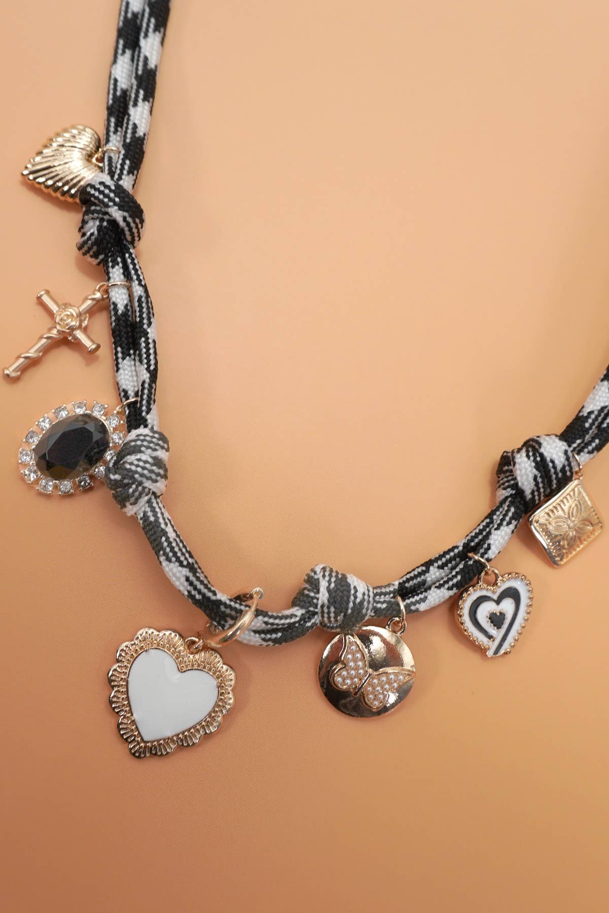 Double Cord Charm Necklace