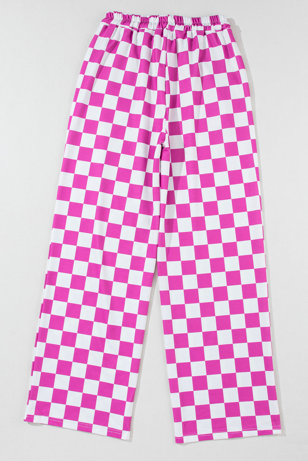 Pink Checkered Print Pants