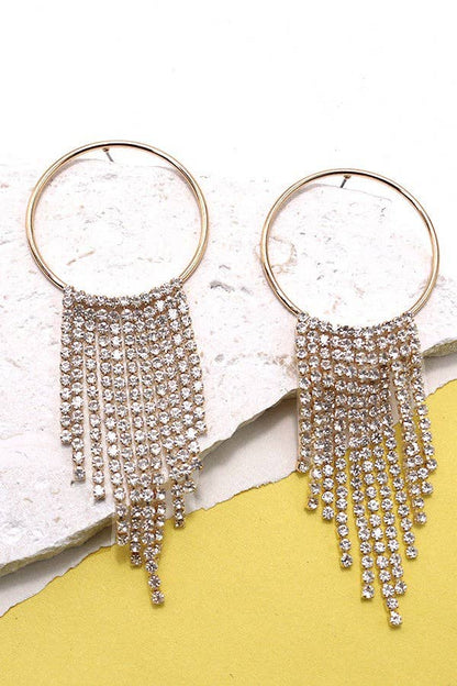 Multi Layer Rhinestone Chandelier Drop Earrings