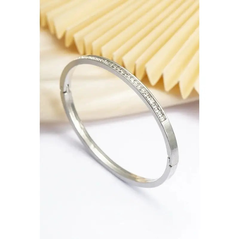 18K Stainless Steel Rhinestone Bangle