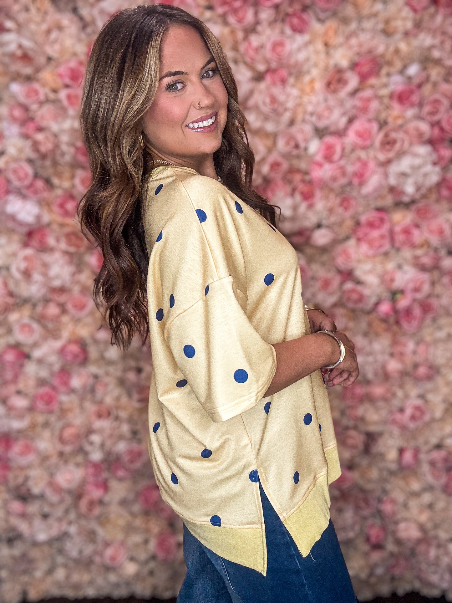 Yellow Polka Dot Oversized Tee