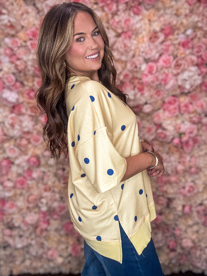 Yellow Polka Dot Oversized Tee