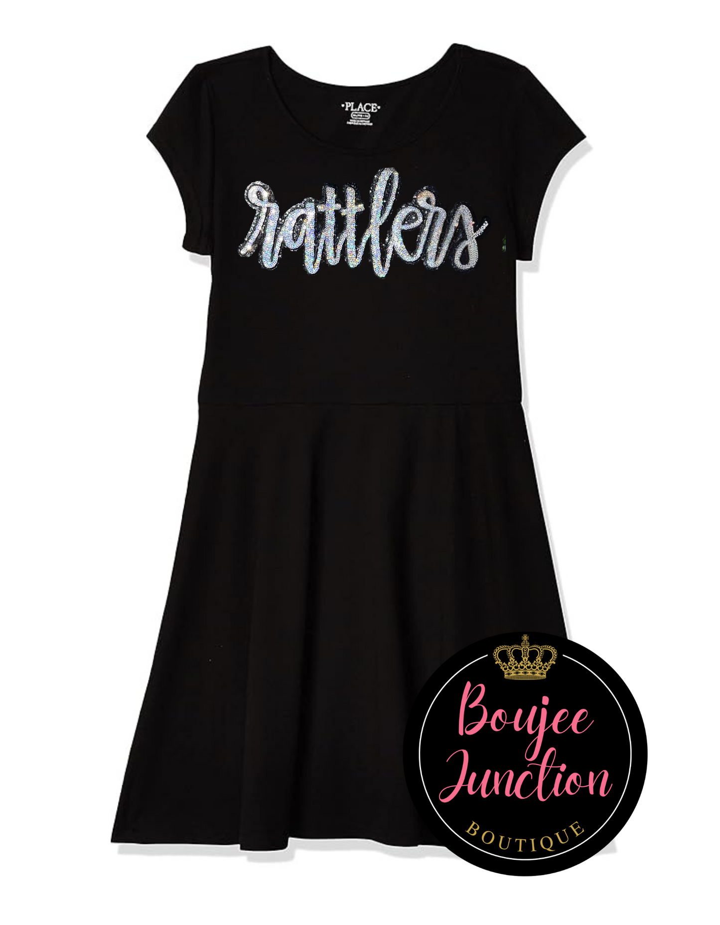 Little Rattlers Cheer Dress in Black~Navasota