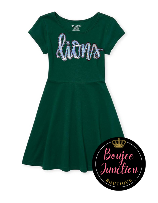 Little Lions Cheer Dress in Green~Franklin