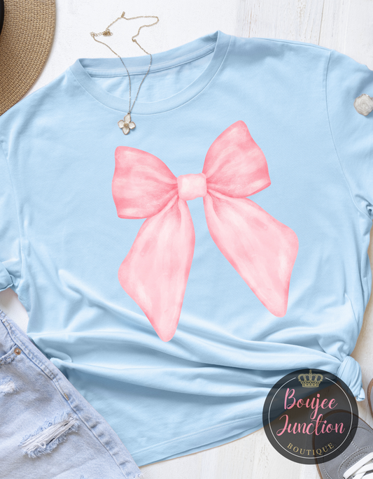 Solid Pink Bow Transfer