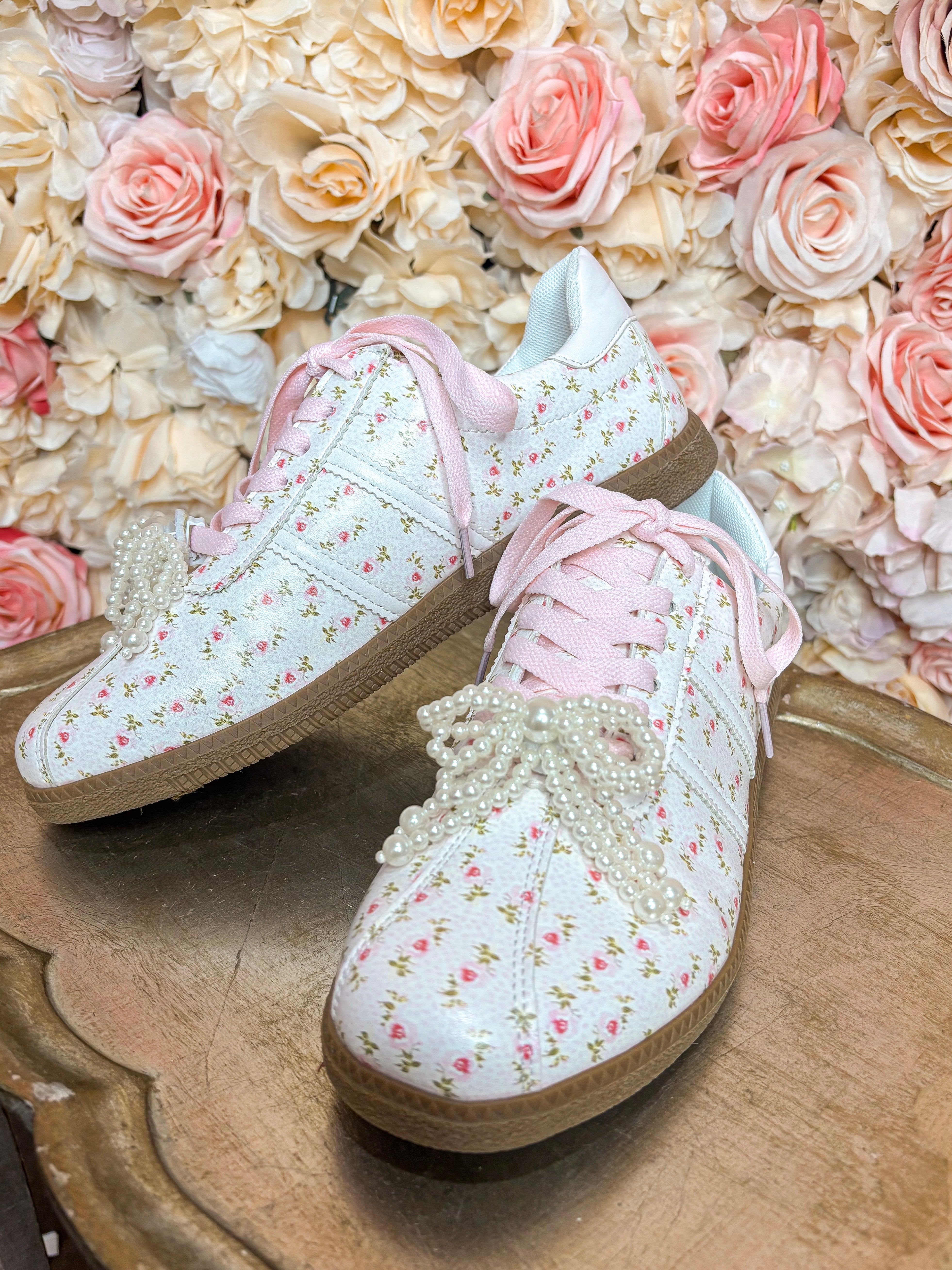 Light Pink Floral Sneakers