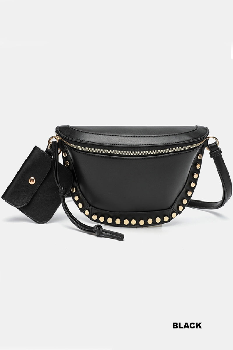 Gold Studded Bum Bag & Wallet
