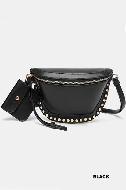 Gold Studded Bum Bag & Wallet