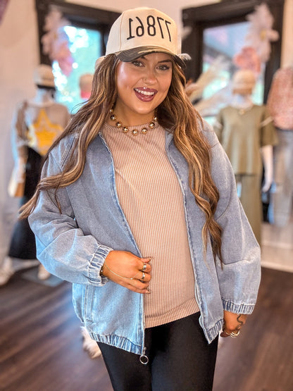 Denim Bomber Jacket