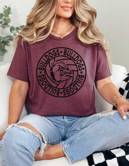 Round Bulldog Volleyball Tee