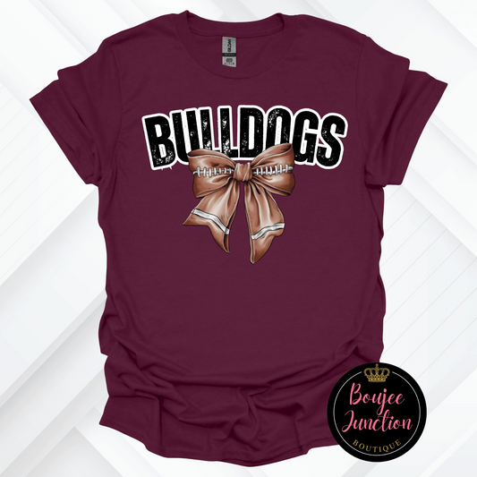 Bulldog Football Bow Transfer