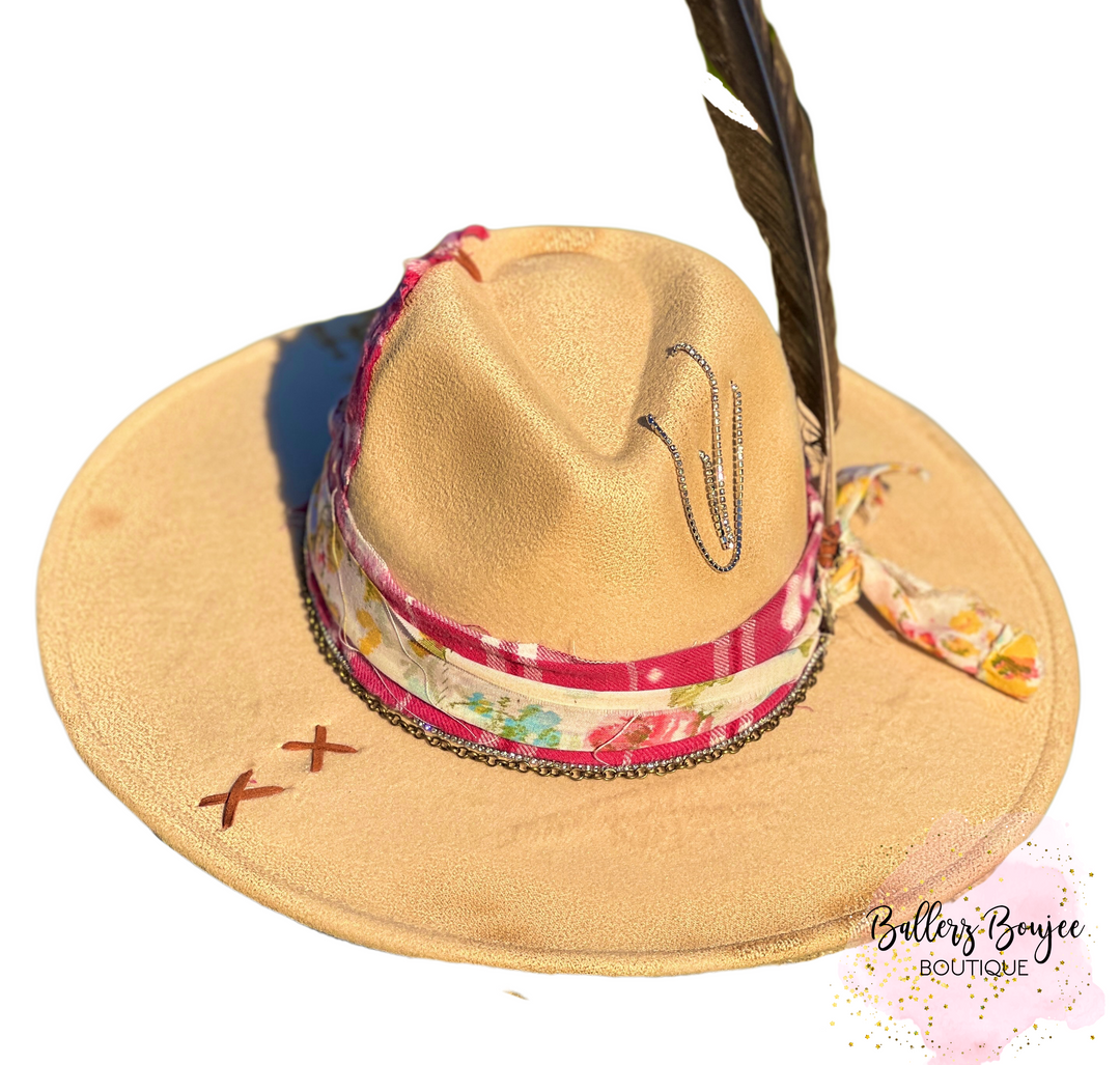 Cream Rhinestone Rebel Rancher Hat