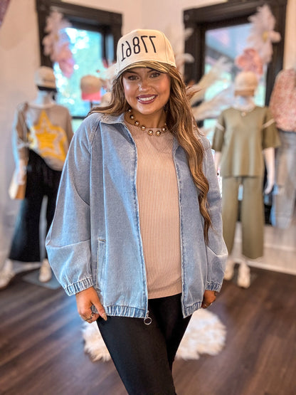 Denim Bomber Jacket
