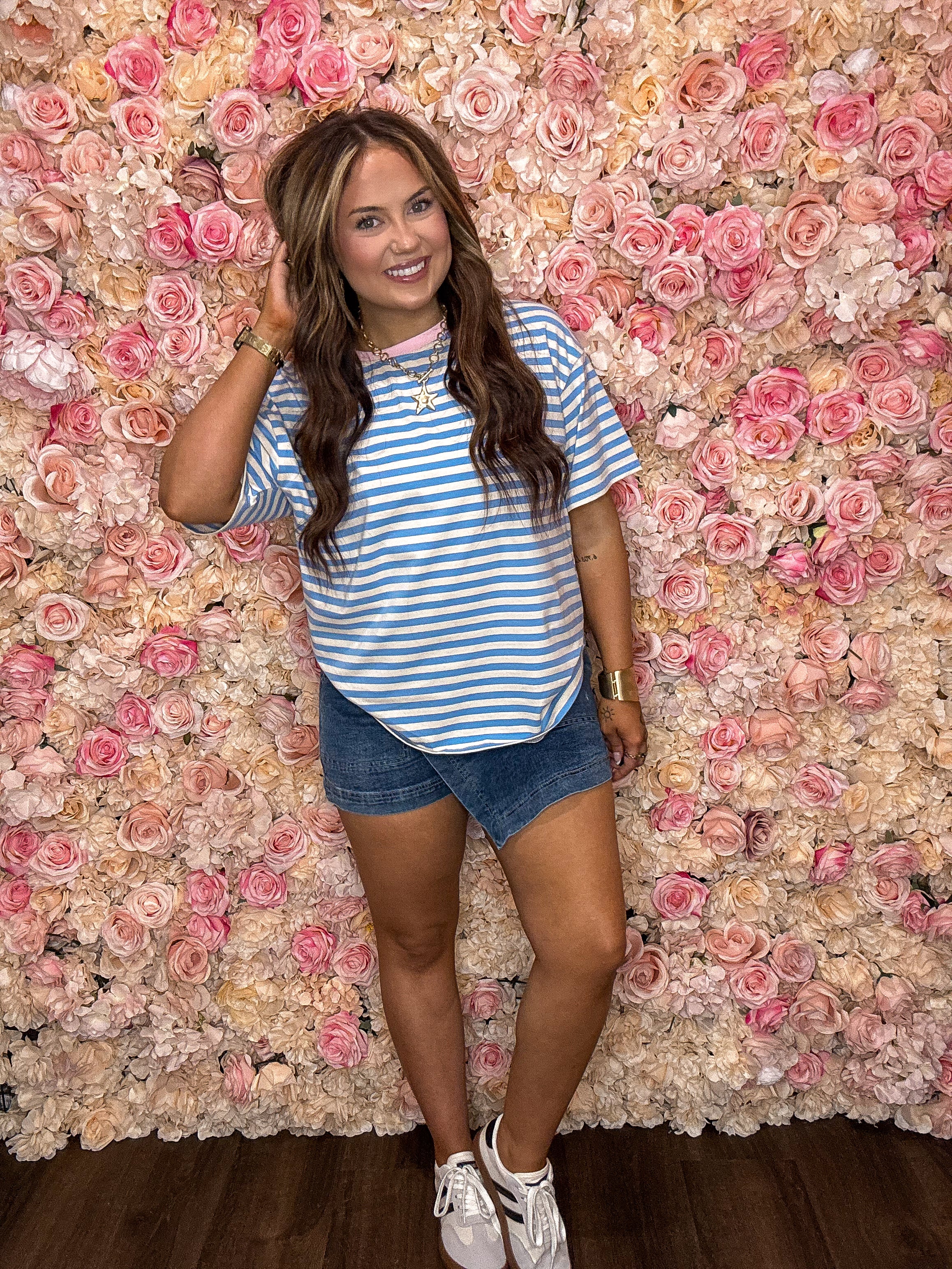 Sky Blue Striped Tee