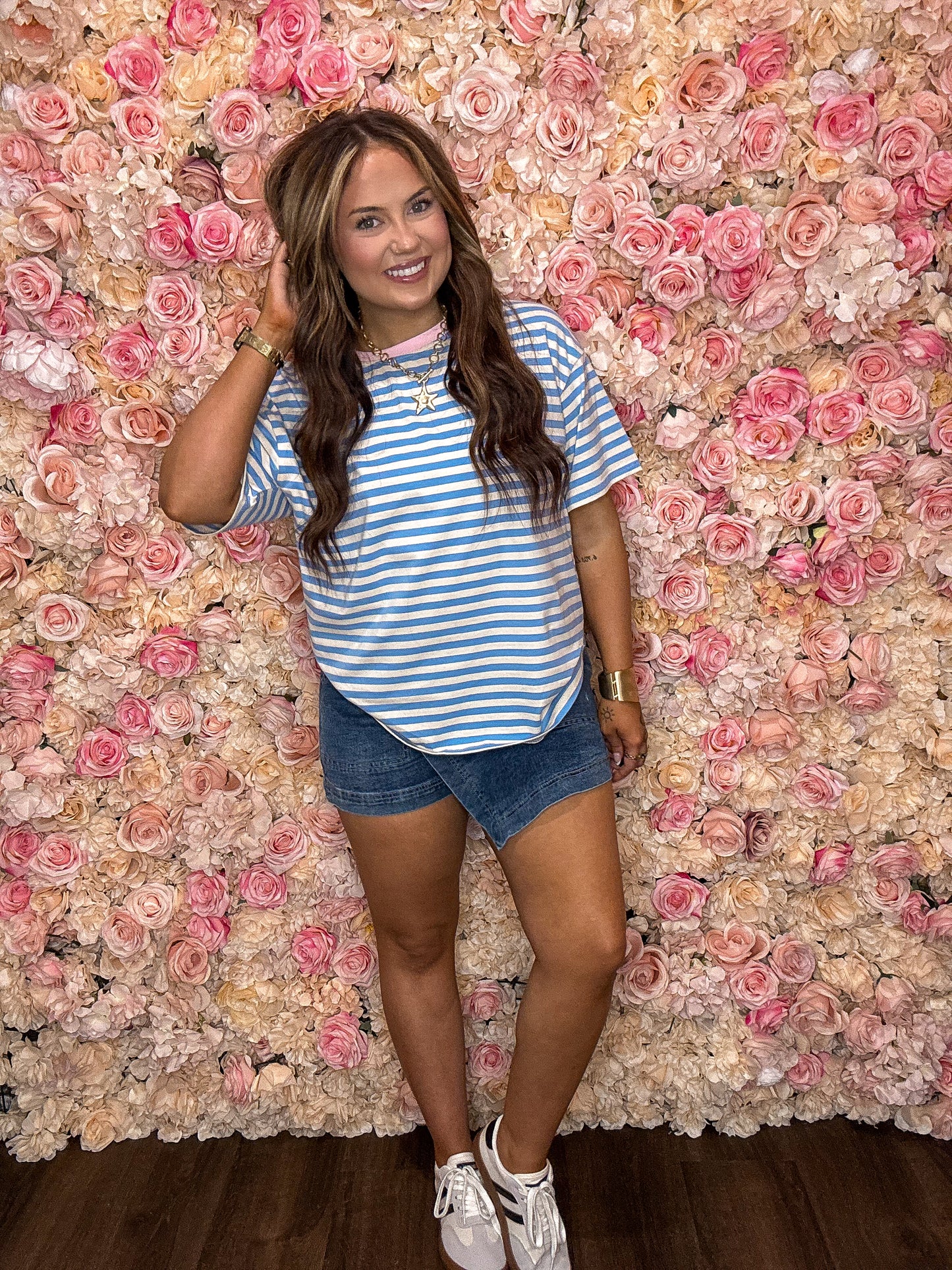 Sky Blue Striped Tee