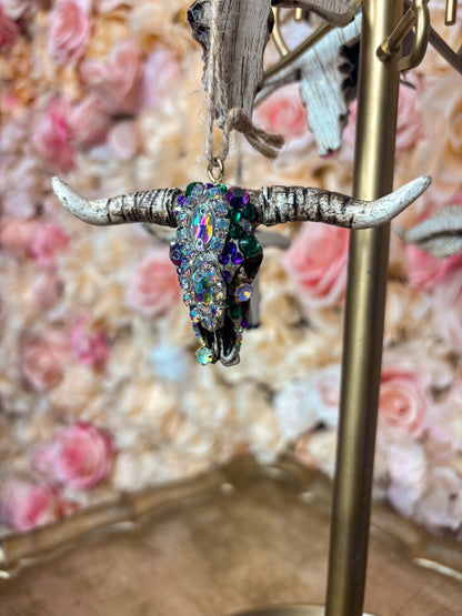 Emerald Dust Mini Cow Skull