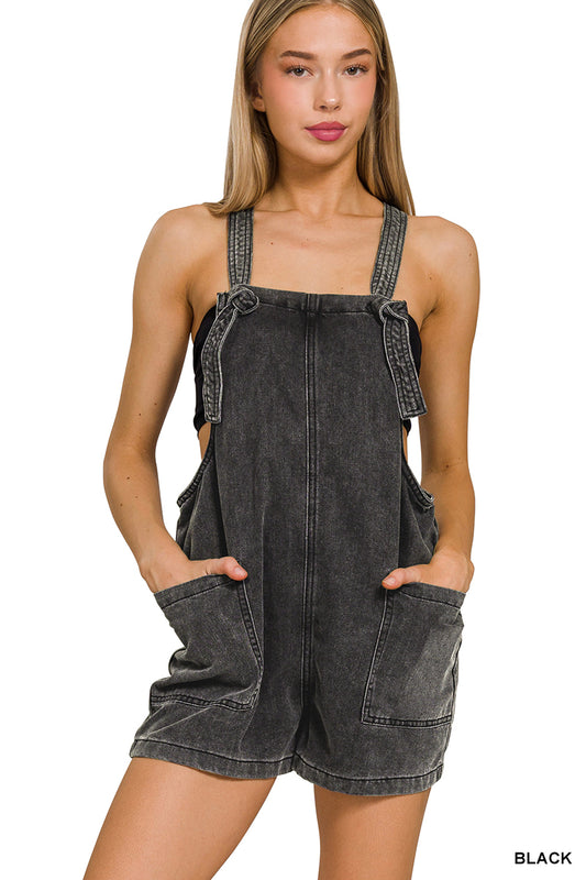 Black Shorts Overalls