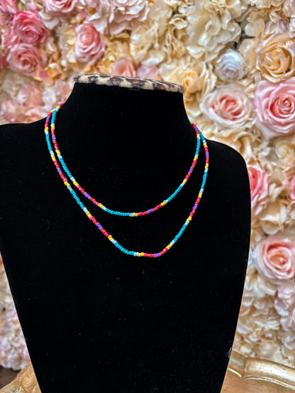 Western Colored Beaded Choker Necklace