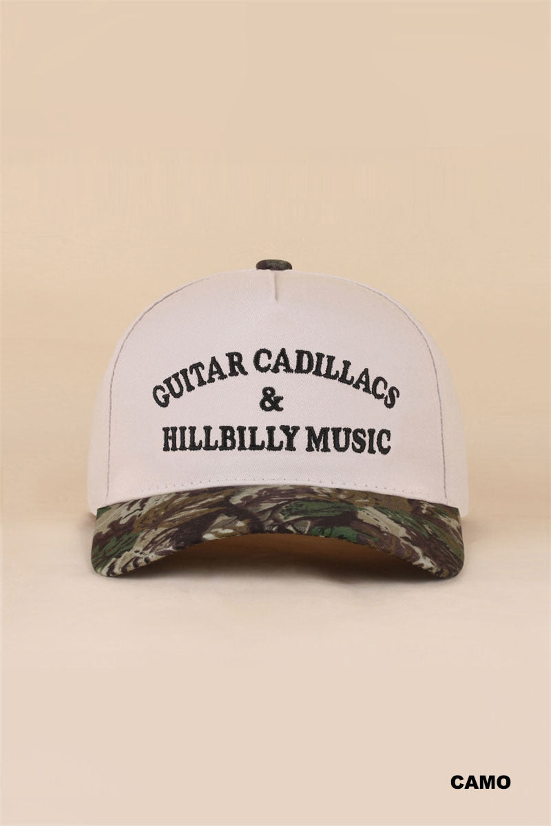 Guitar Cadillacs & Hillbilly Music Canvas Trucker Hat
