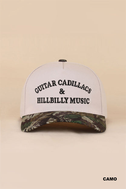 Guitar Cadillacs & Hillbilly Music Canvas Trucker Hat