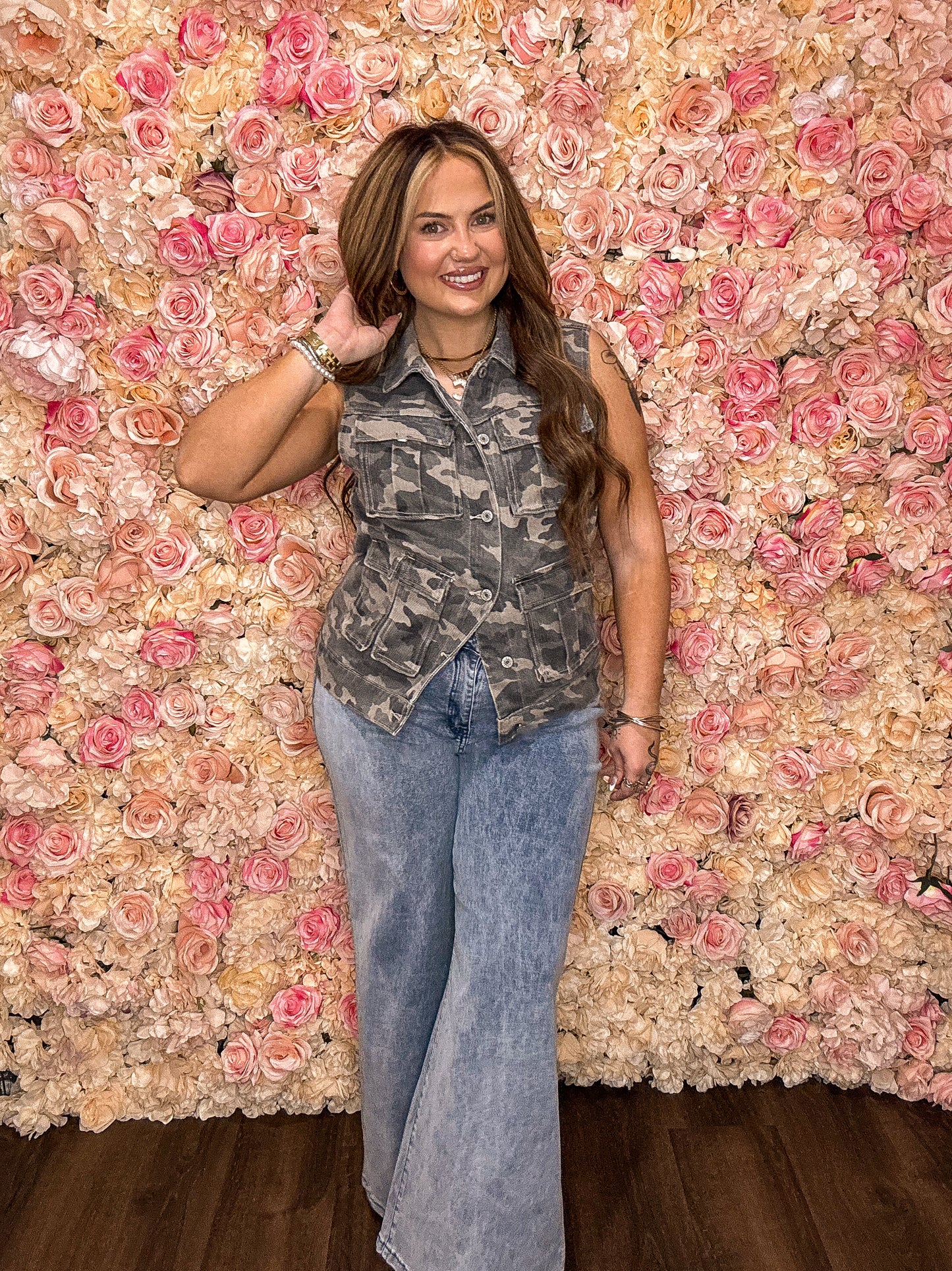 Camo Cargo Denim Vest