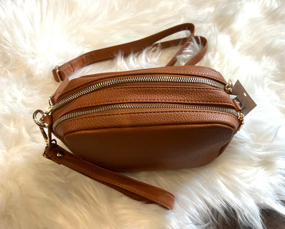 Classic Tan Leather Crossbody