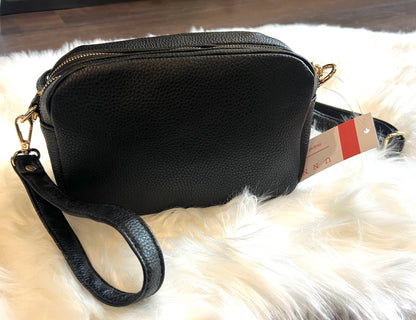 Classic Black Leather Crossbody