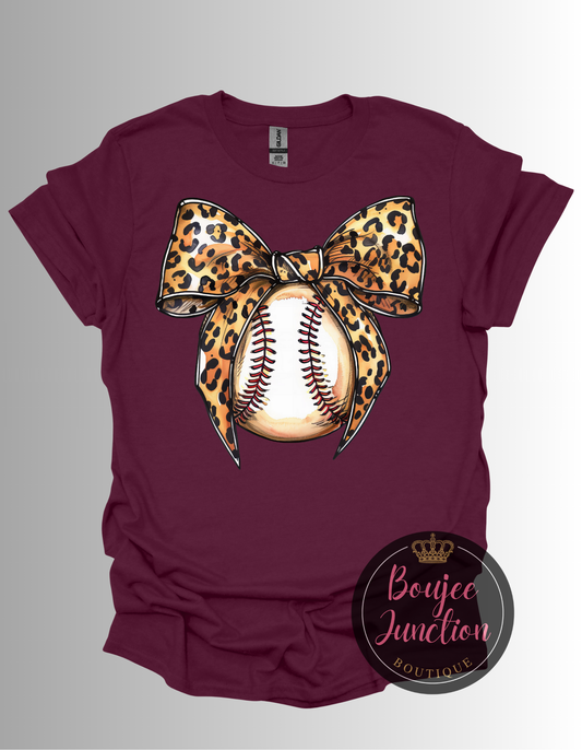 Cheetah Bow Baseball Transfer