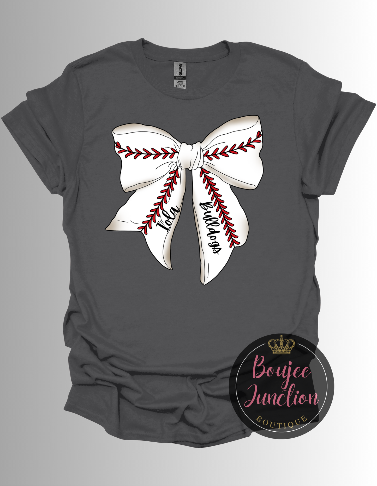 Iola Bulldog Baseball Bow Tee