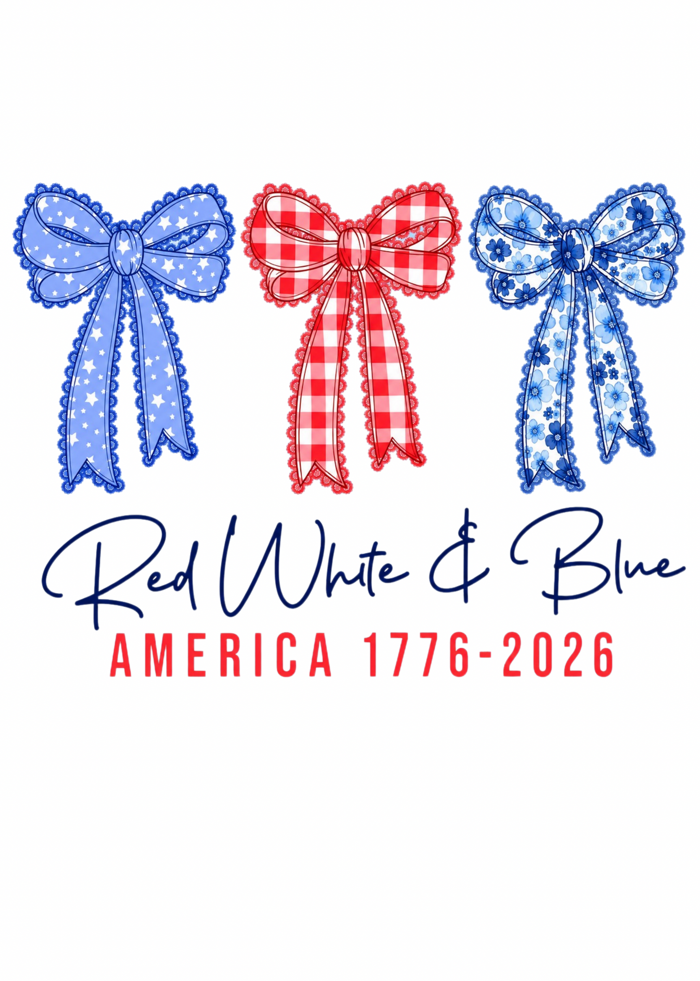 Red, White, and Blue Bow Transfer