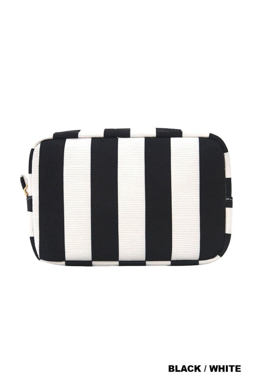 Striped Cosmetic Travel Pouch