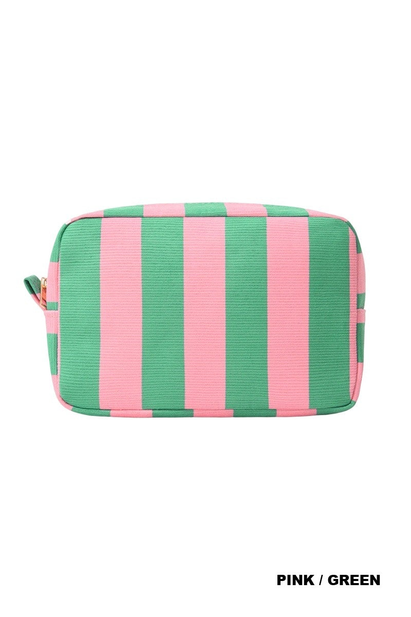 Striped Cosmetic Travel Pouch