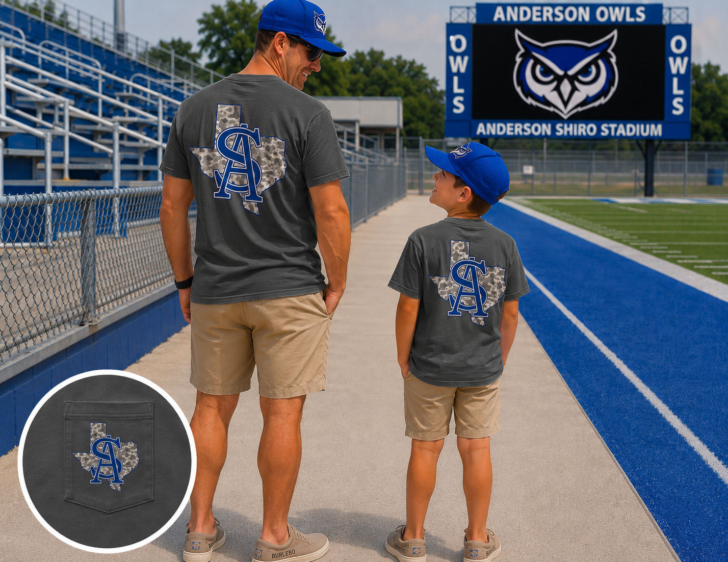 Camo School Spirit Pocket Tee