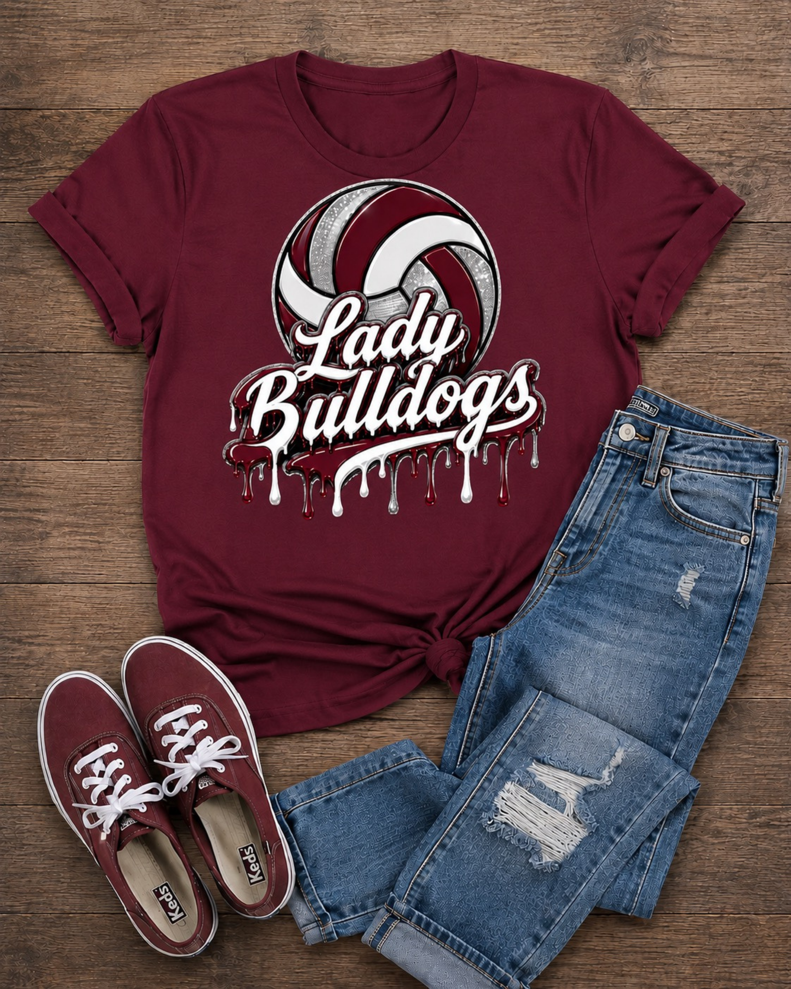 Lady Bulldogs Volleyball Drip Tee